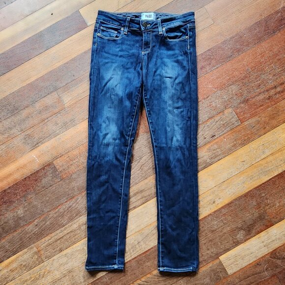 PAIGE Dark Wash Skyline Ankle Peg Jeans Size 26 - Picture 3 of 15